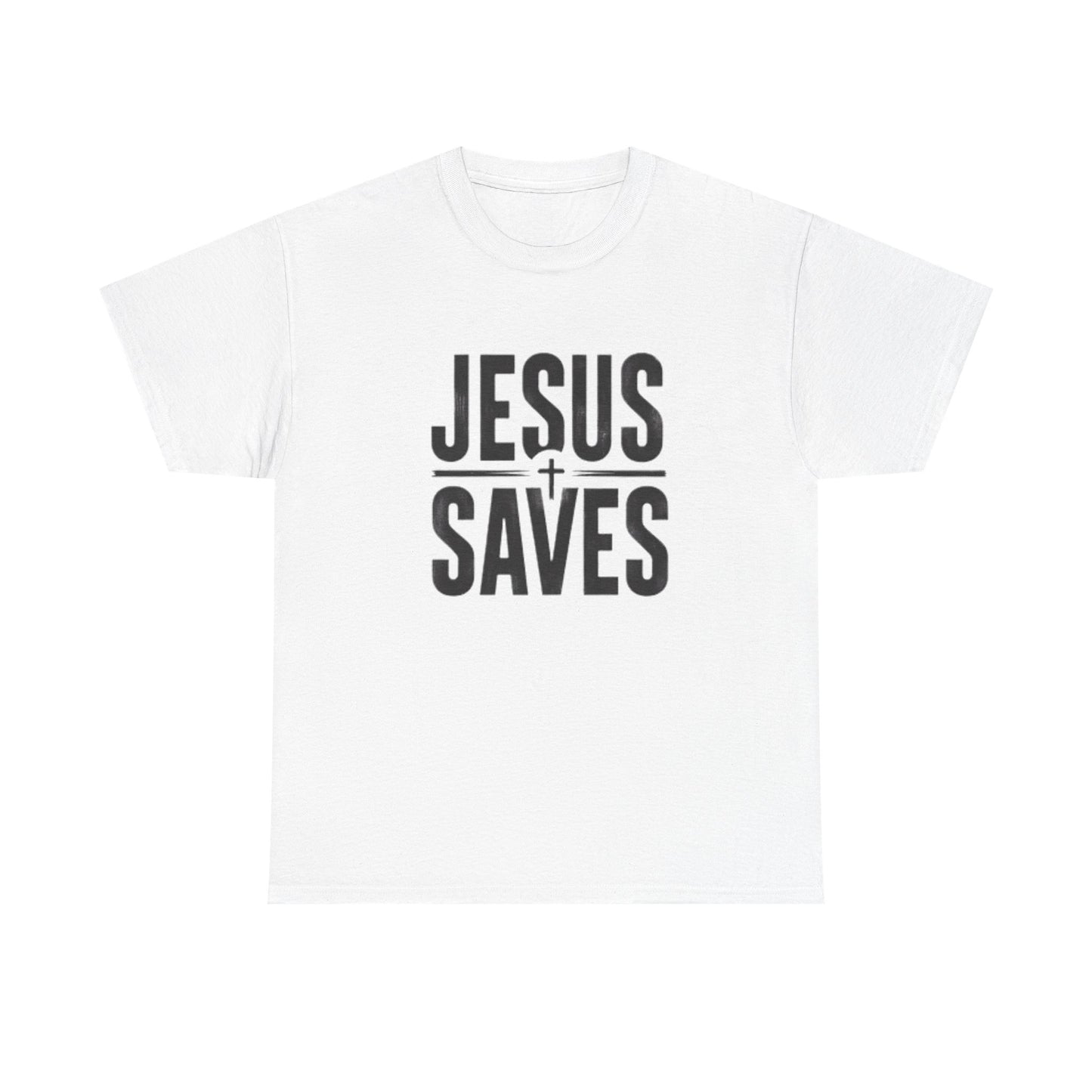 Unisex Heavy Cotton Tee - 'Jesus Saves' Christian Graphic Tee