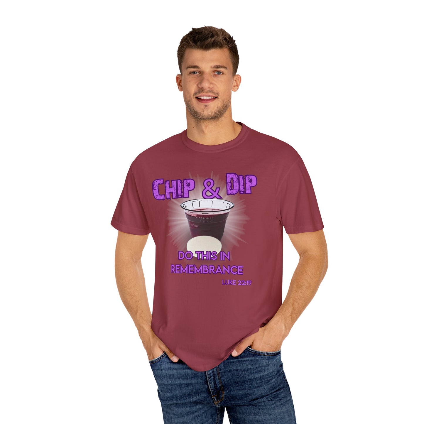 Breaking Bread with a side of humor-Chip & Dip Remembrance T-Shirt | Unisex Garment-Dyed