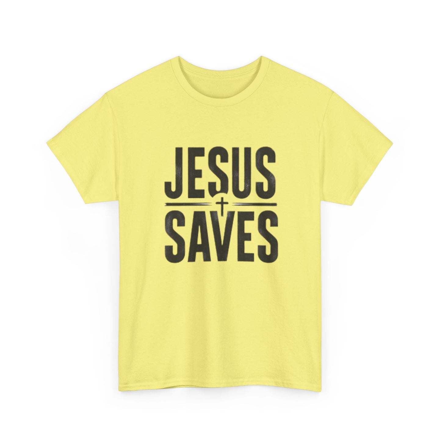 Unisex Heavy Cotton Tee - 'Jesus Saves' Christian Graphic Tee