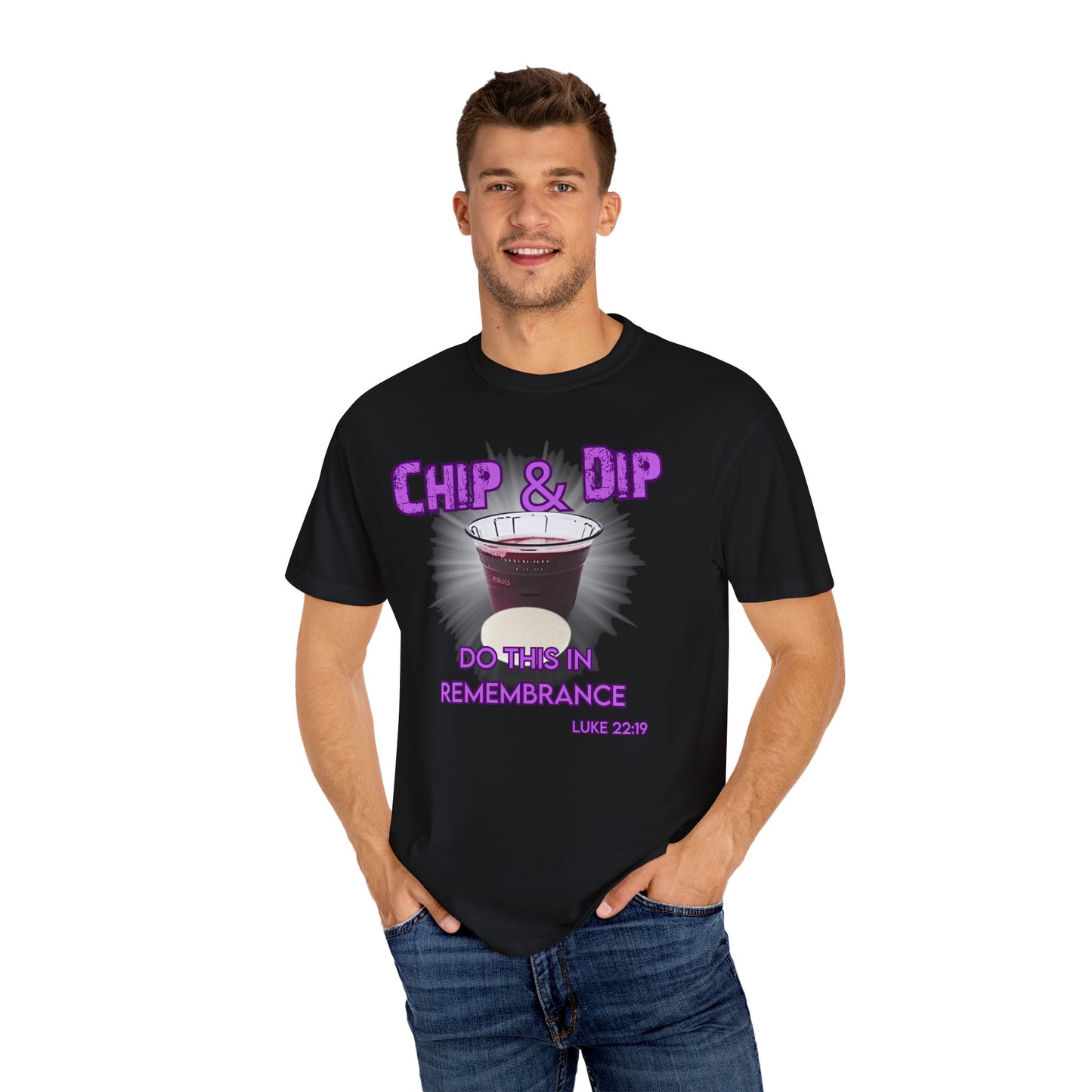 Breaking Bread with a side of humor-Chip & Dip Remembrance T-Shirt | Unisex Garment-Dyed