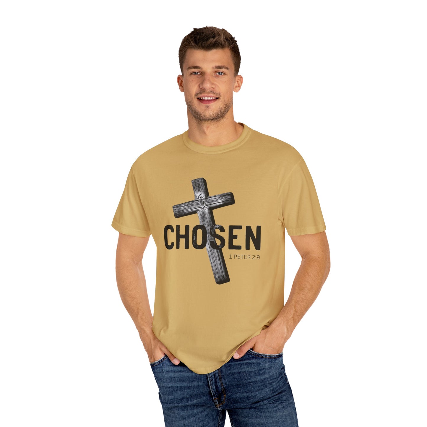 Faith-Inspired Unisex T-Shirt - 'Chosen' Design with Cross and 1 Peter 2:9