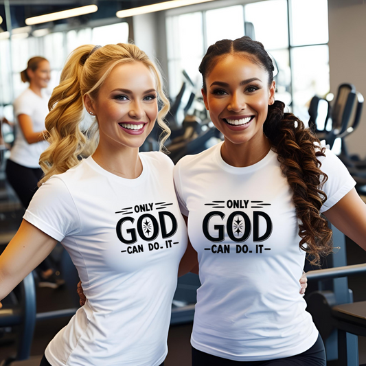 Only God Can Do It Unisex Heavy Cotton Tee - Inspirational Faith Shirt