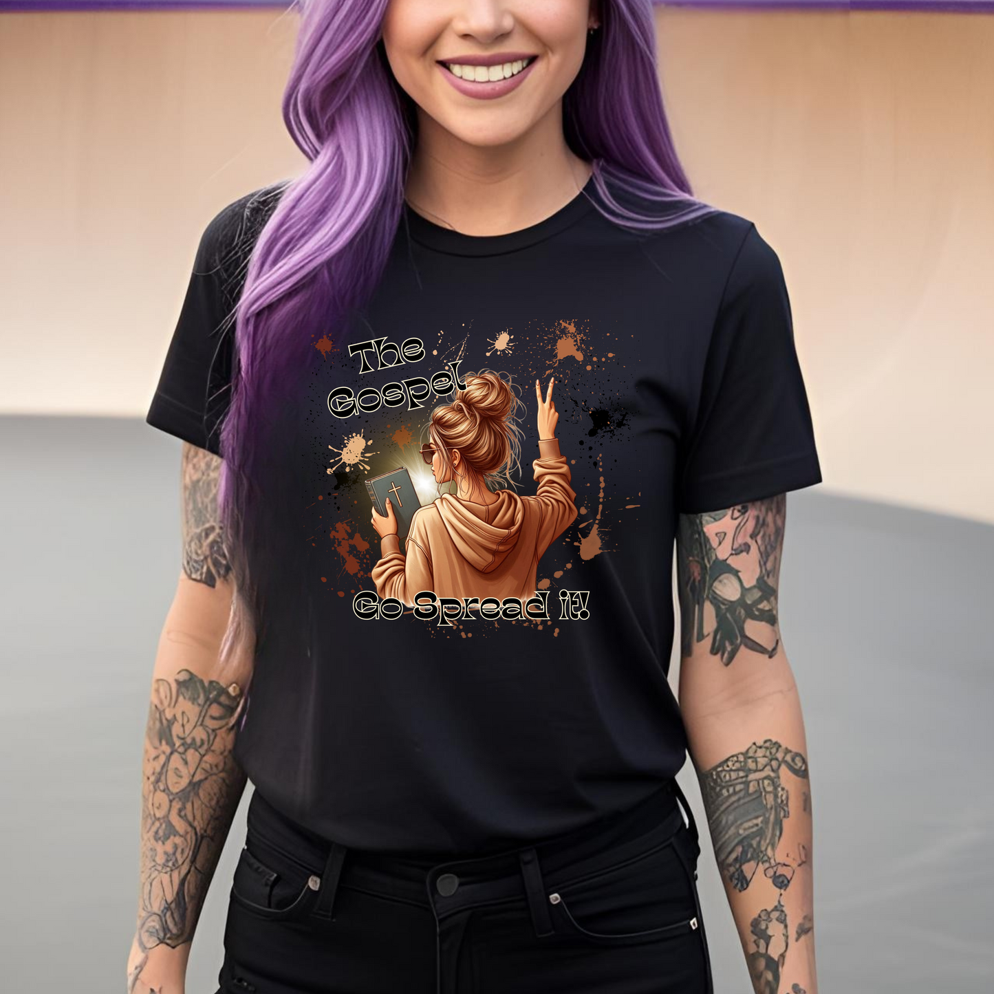 Inspirational Unisex Garment-Dyed T-shirt - "The Gospel, Go Spread It!"