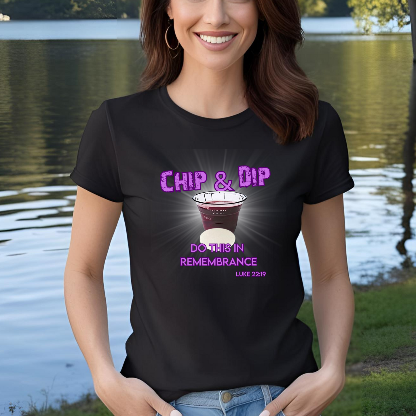 Breaking Bread with a side of humor-Chip & Dip Remembrance T-Shirt | Unisex Garment-Dyed