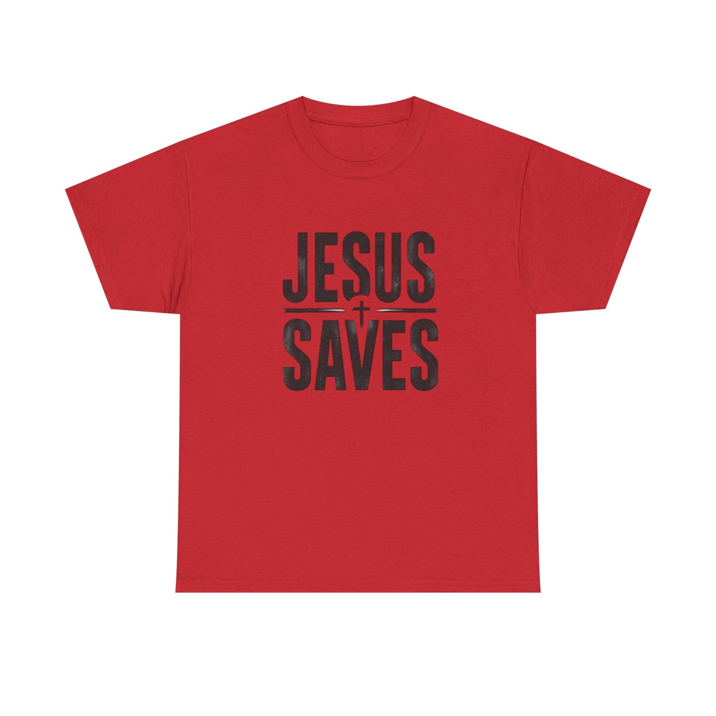 Unisex Heavy Cotton Tee - 'Jesus Saves' Christian Graphic Tee