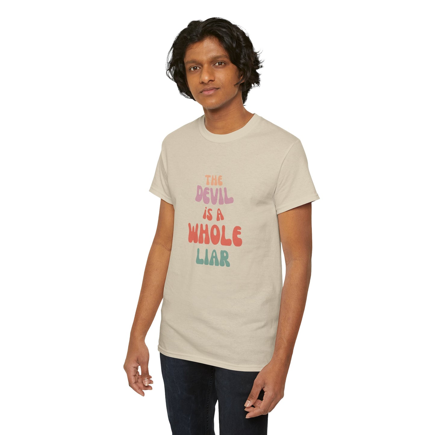 Devil Is a Liar Unisex Heavy Cotton Tee - Faith-Inspired Graphic T-Shirt