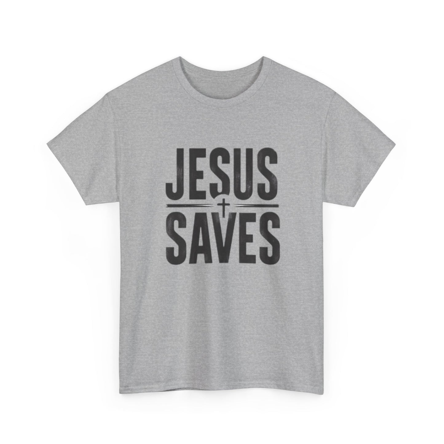 Unisex Heavy Cotton Tee - 'Jesus Saves' Christian Graphic Tee