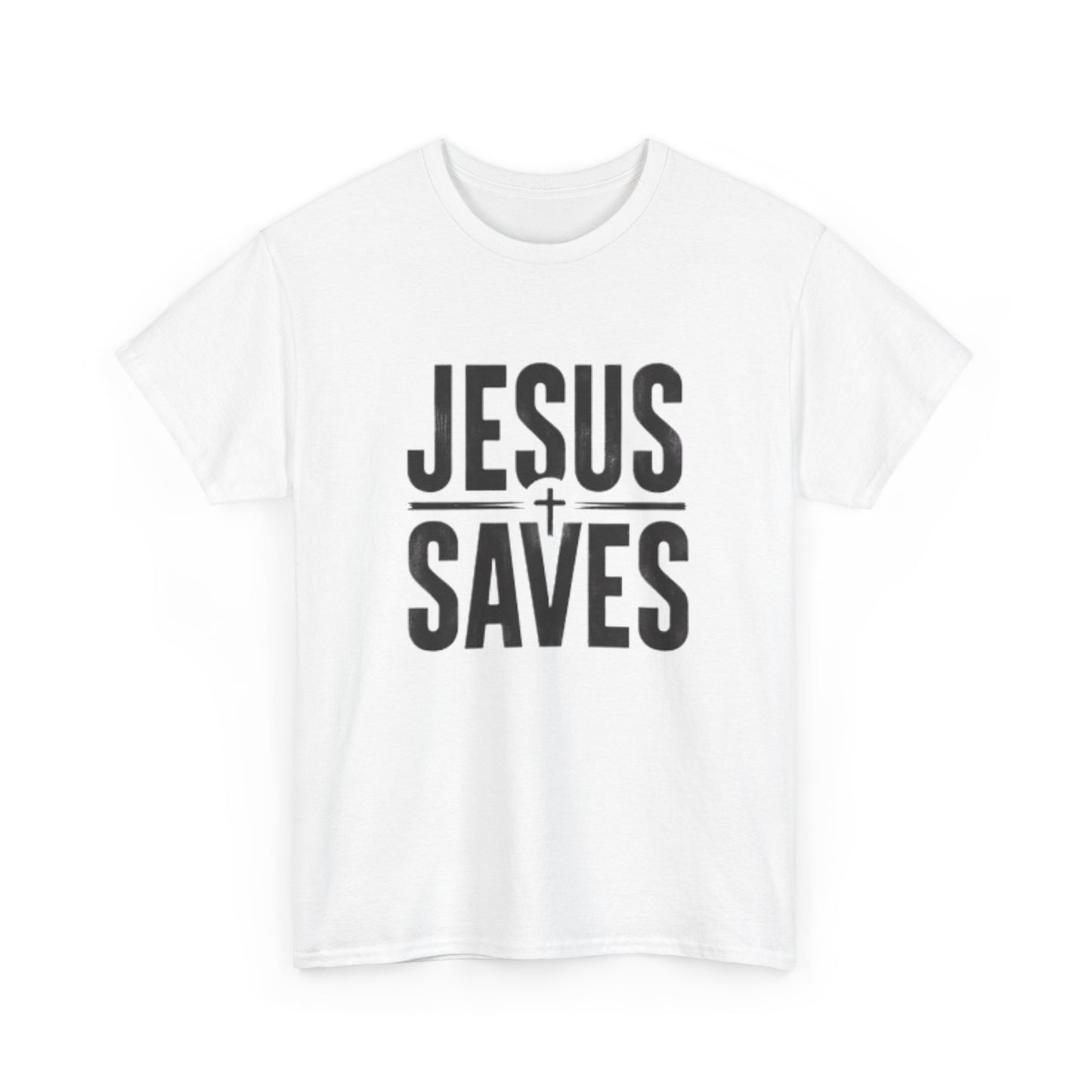 Unisex Heavy Cotton Tee - 'Jesus Saves' Christian Graphic Tee
