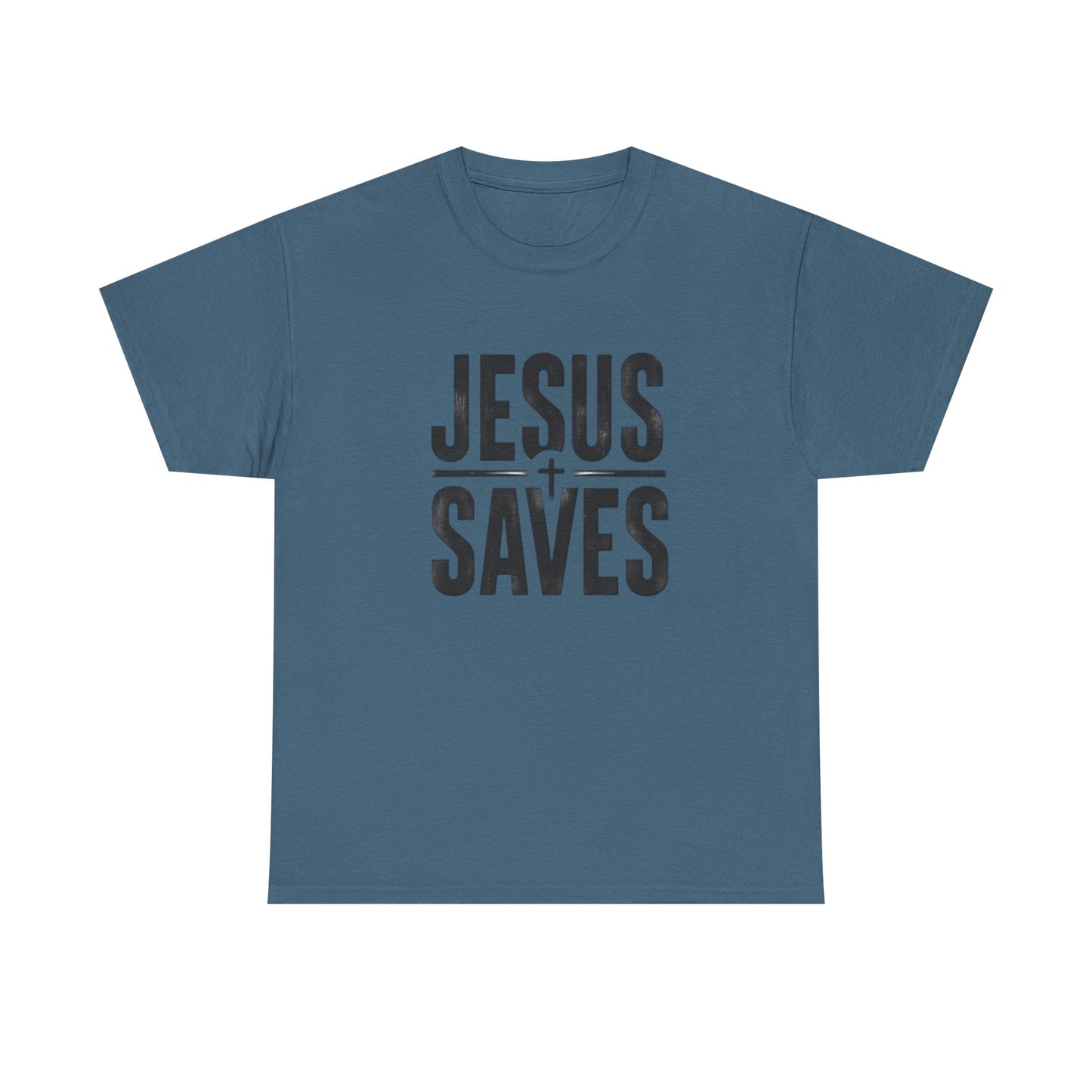 Unisex Heavy Cotton Tee - 'Jesus Saves' Christian Graphic Tee