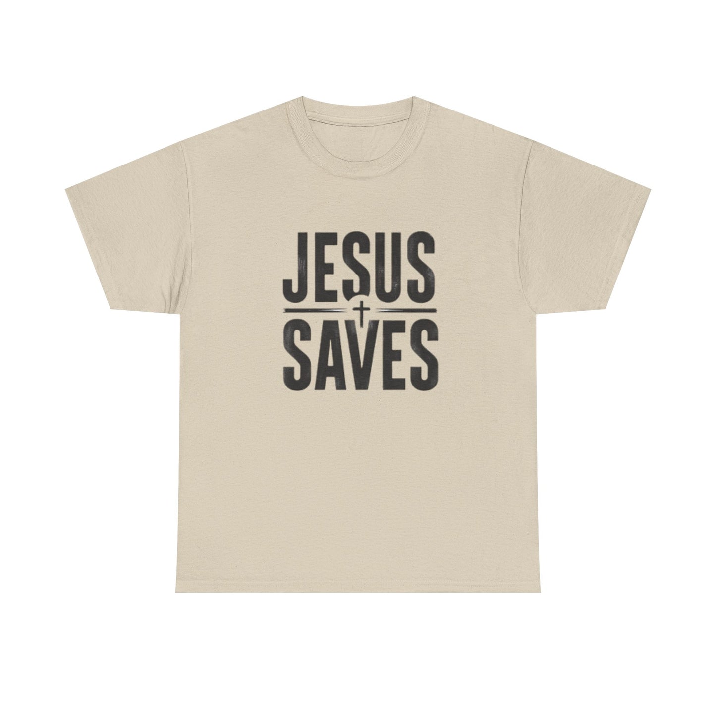 Unisex Heavy Cotton Tee - 'Jesus Saves' Christian Graphic Tee